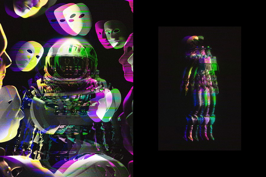 复古故障失真照片效果Ps特效滤镜样机 Triple Glitch Photo Effect , 第6张