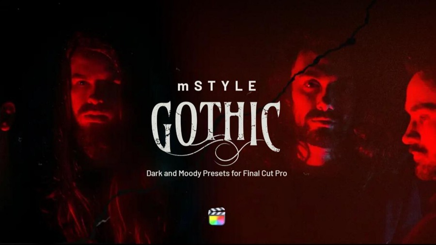 Motionvfx mStyle Gothic 复古黑暗哥特式美学恐怖阴郁艺术剪辑排版转场视觉效果FCPX插件 , 第1张