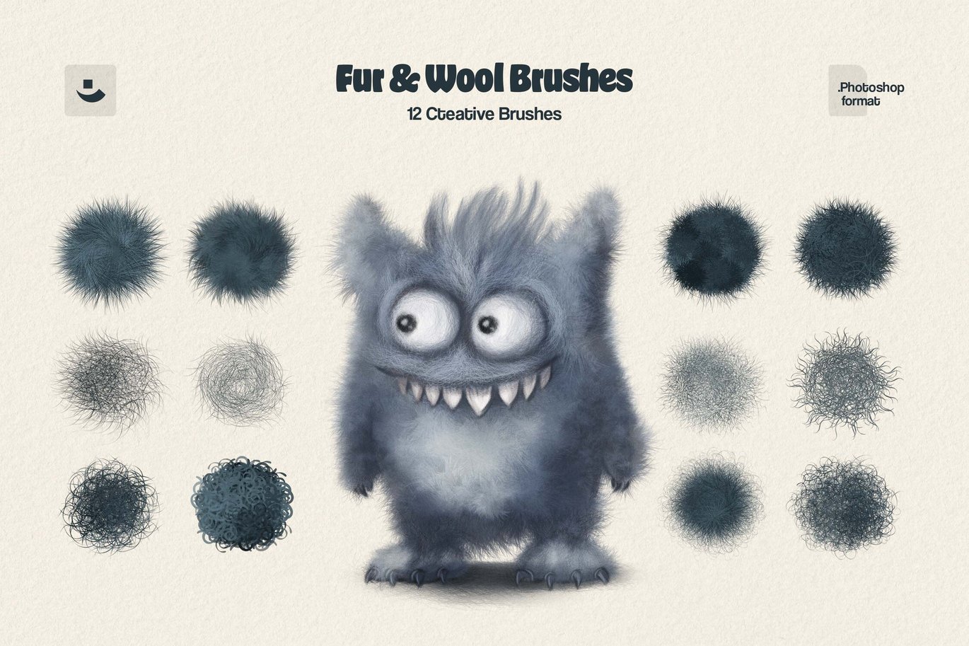 12组真实的动物皮毛毛发绘画艺术PS笔刷 Fur Brushes for Photoshop , 第4张