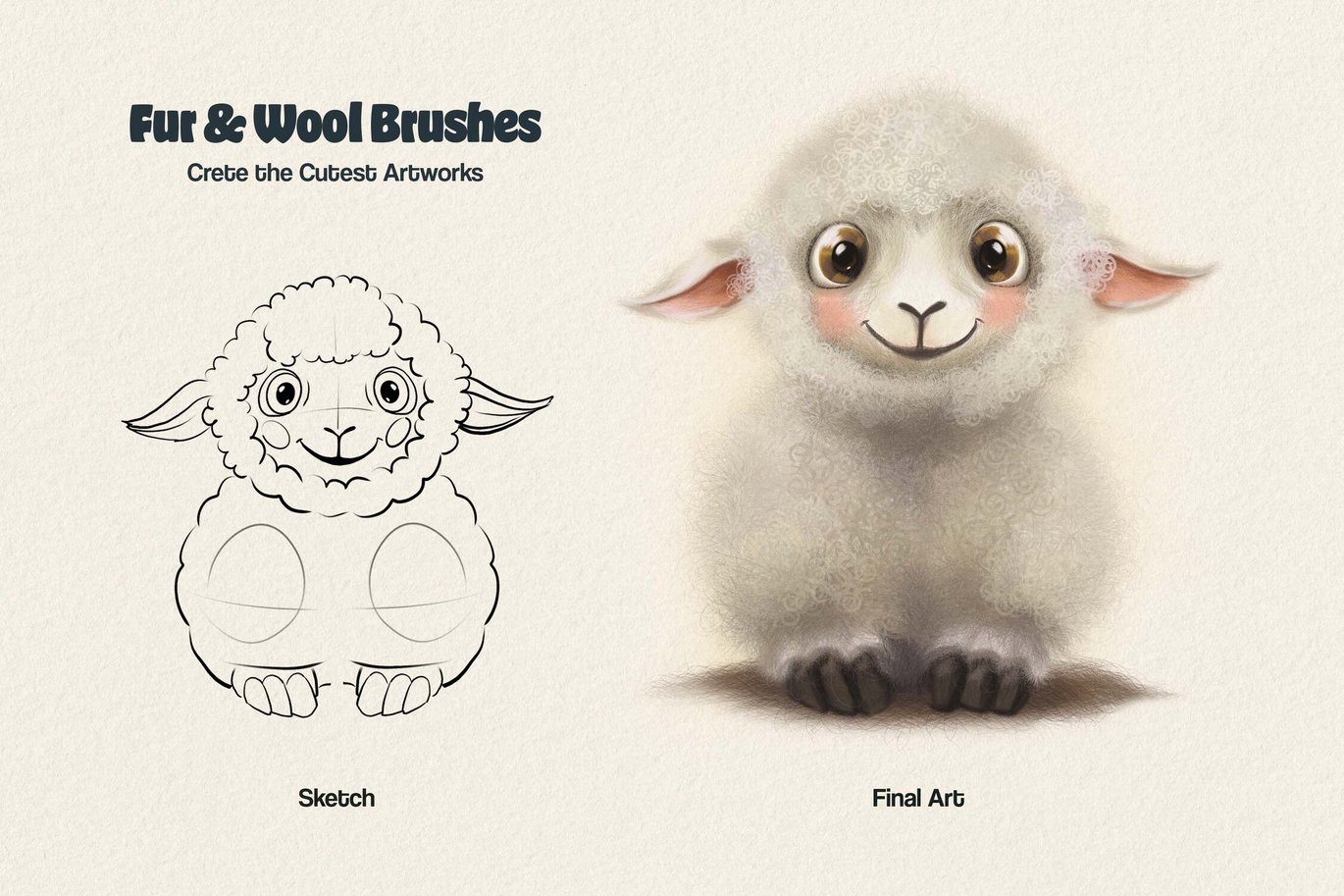 12组真实的动物皮毛毛发绘画艺术PS笔刷 Fur Brushes for Photoshop , 第2张