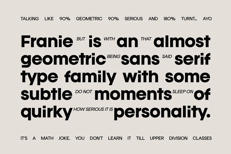 现代高级精美潮流几何风格无衬线时尚PSAI西文英文字体安装包 Franie Geometric Sans Family , 第7张