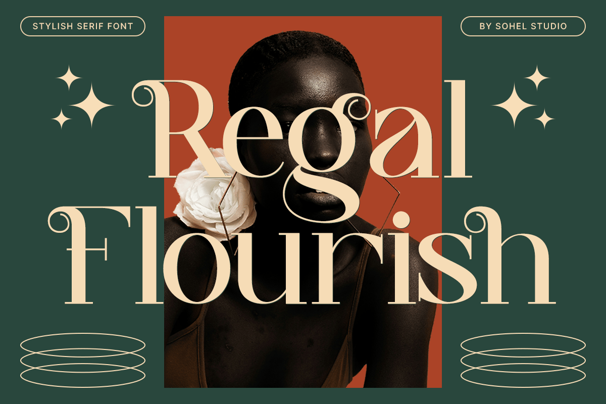 时尚优雅品牌包装婚礼请柬设计衬线英文字体安装包 Regal Flourish – Modern Unique Serif Font , 第1张