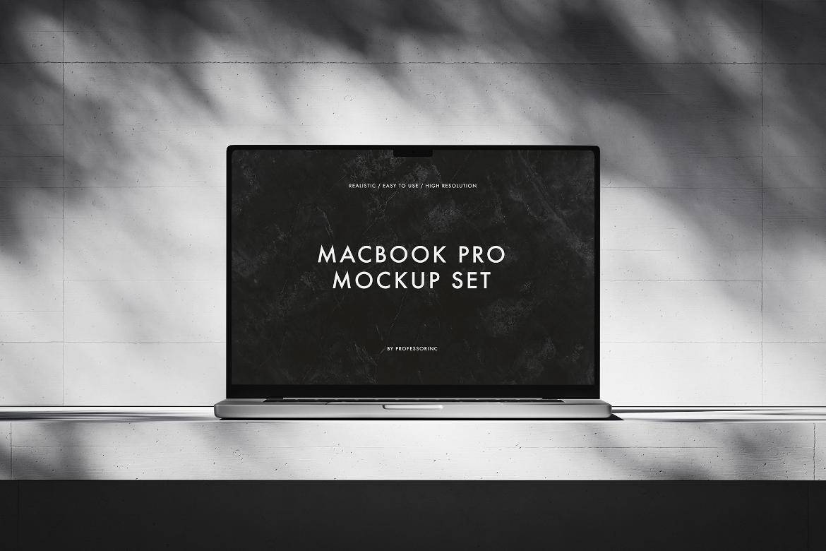 10款工业风高级网站UI界面设计苹果MacBook Pro笔记本电脑展示PS贴图样机 MacBook Pro Mockup Set , 第2张