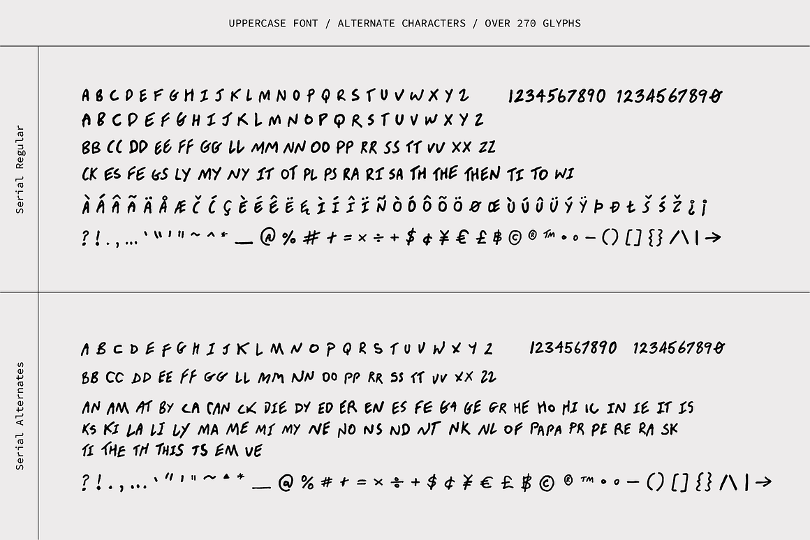 英文字体：真实随性凌乱而逼真混搭手写英文笔迹字体 Serial: A Killer Handwriting Font by TYPEHEIST , 第4张