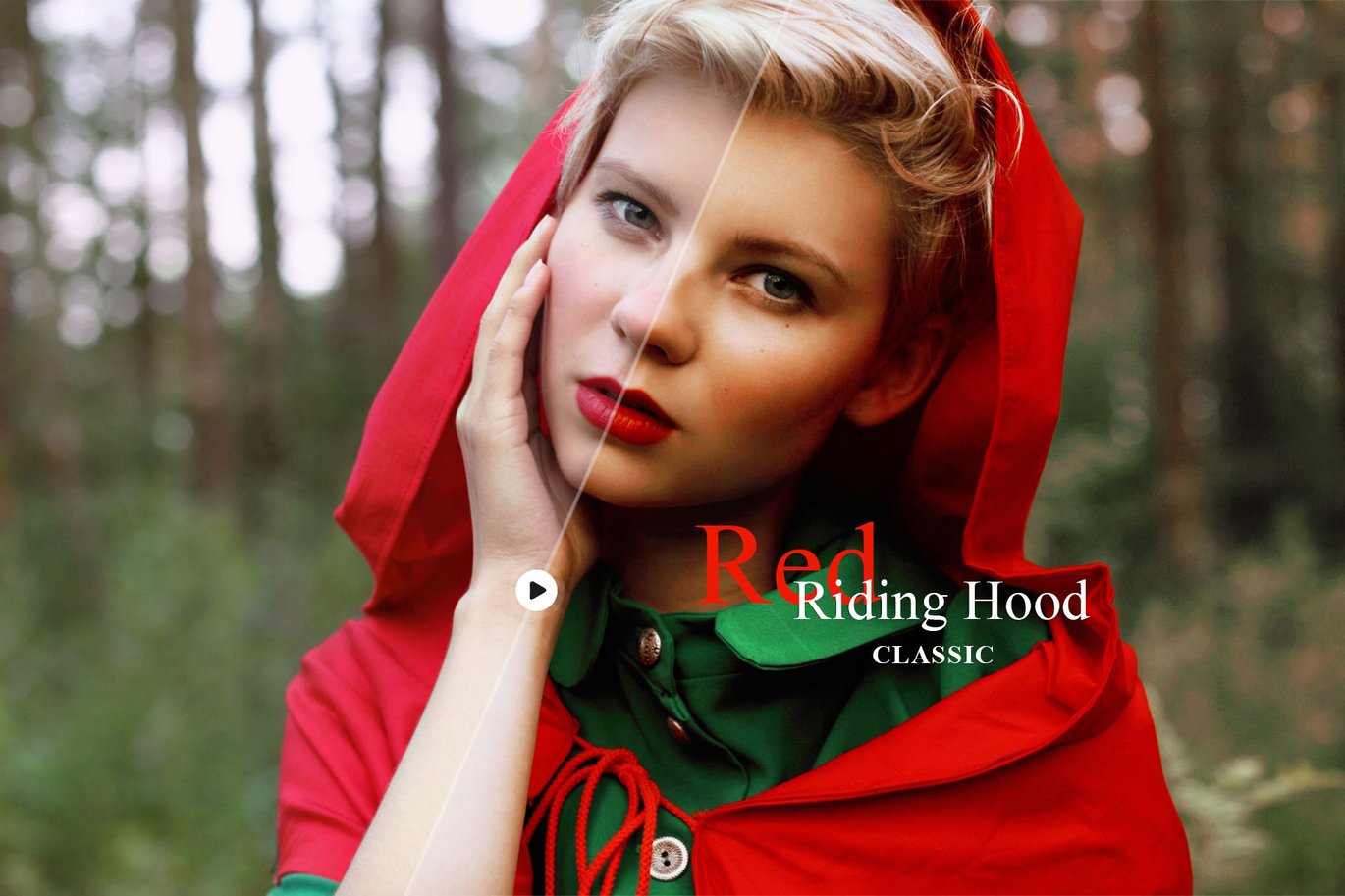 时尚暖色调户外肖像摄影电影效果 Ps调色动作模版 Red Riding Hood – Cinematic Photoshop Action , 第4张