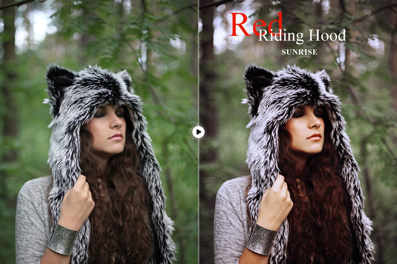 时尚暖色调户外肖像摄影电影效果 Ps调色动作模版 Red Riding Hood – Cinematic Photoshop Action , 第5张