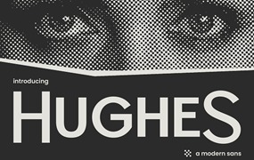 优雅复古品牌杂志徽标设计无衬线英文字体安装包 Hughes – elegant modern sans