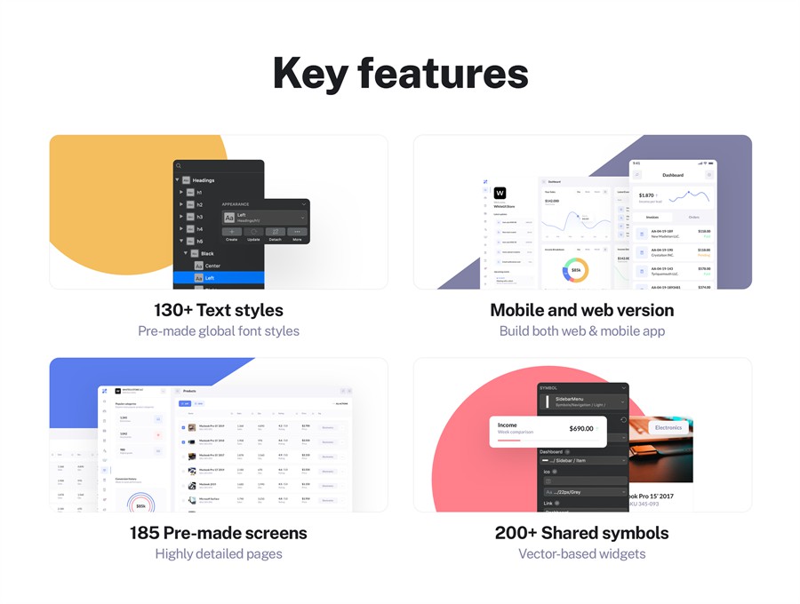 185屏现代简约SaaS电商服务平台仪表盘界面WEB UI界面设计Figma模板素材 BetaCRM UI Kit for SaaS Dashboards , 第4张