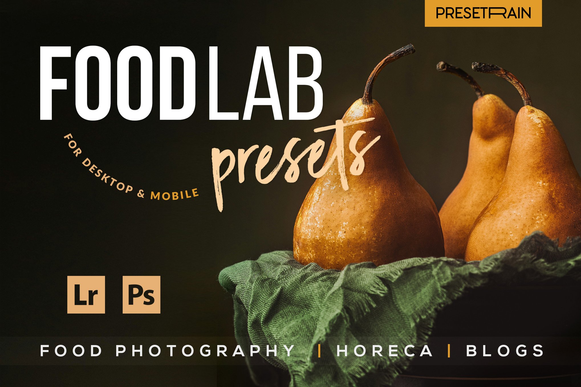 时尚暖色调美食餐厅博客摄影照片调色Lightroom预设 FoodLab – Food Presets for Lightroom & Photoshop , 第1张