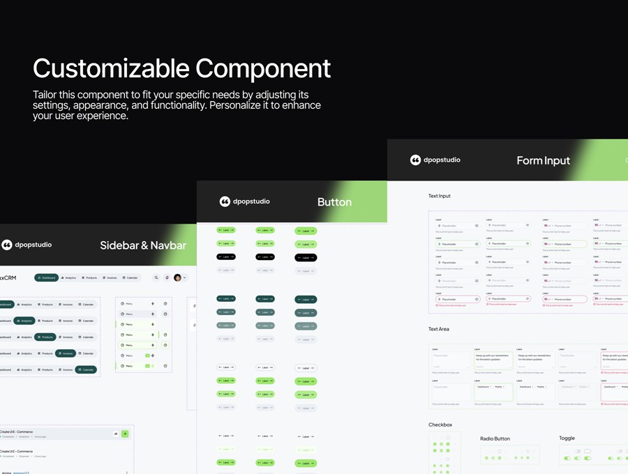 200+屏双配色CRM电商商城仪表盘用户界面WEB UI设计Figma模板套件 Flux – CRM Dashboard UI KIT , 第6张