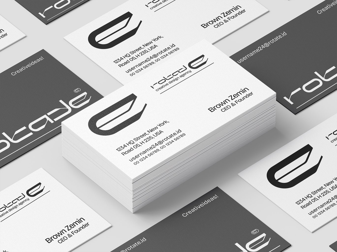 简约商务名片卡片Vi设计展示效果图PS贴图样机模板素材 Minimal Business Card Branding Mockup , 第6张