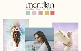 Meridian Cara Mia Aurora 80种梦幻全息美感棱镜霓虹色北极光折射叠加效果LR预设