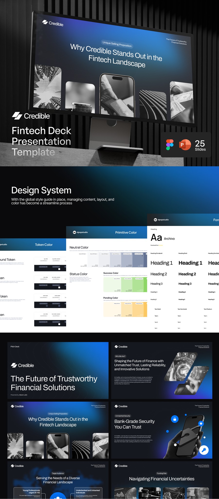 25页极简创意金融科技品牌宣传提案演示文稿幻灯片设计PPT/Figma模板素材 Credible – Fintech Deck Presentation , 第5张