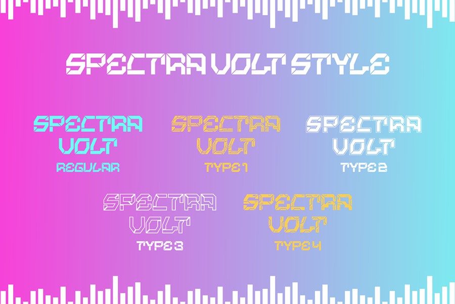 未来科幻赛博朋克杂志海报徽标设计装饰英文字体安装包 Spectra Volt – Cyberpunk Font , 第7张