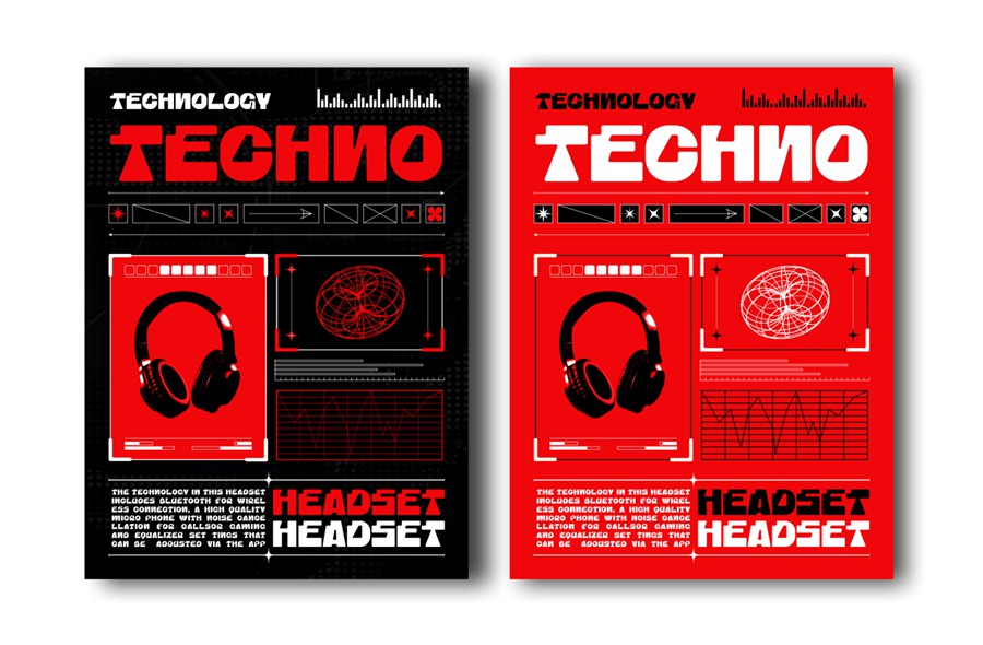 赛博朋克粗体未来科幻硬核机甲psai英文字体安装包 Tecron – Sans Techno Font , 第2张