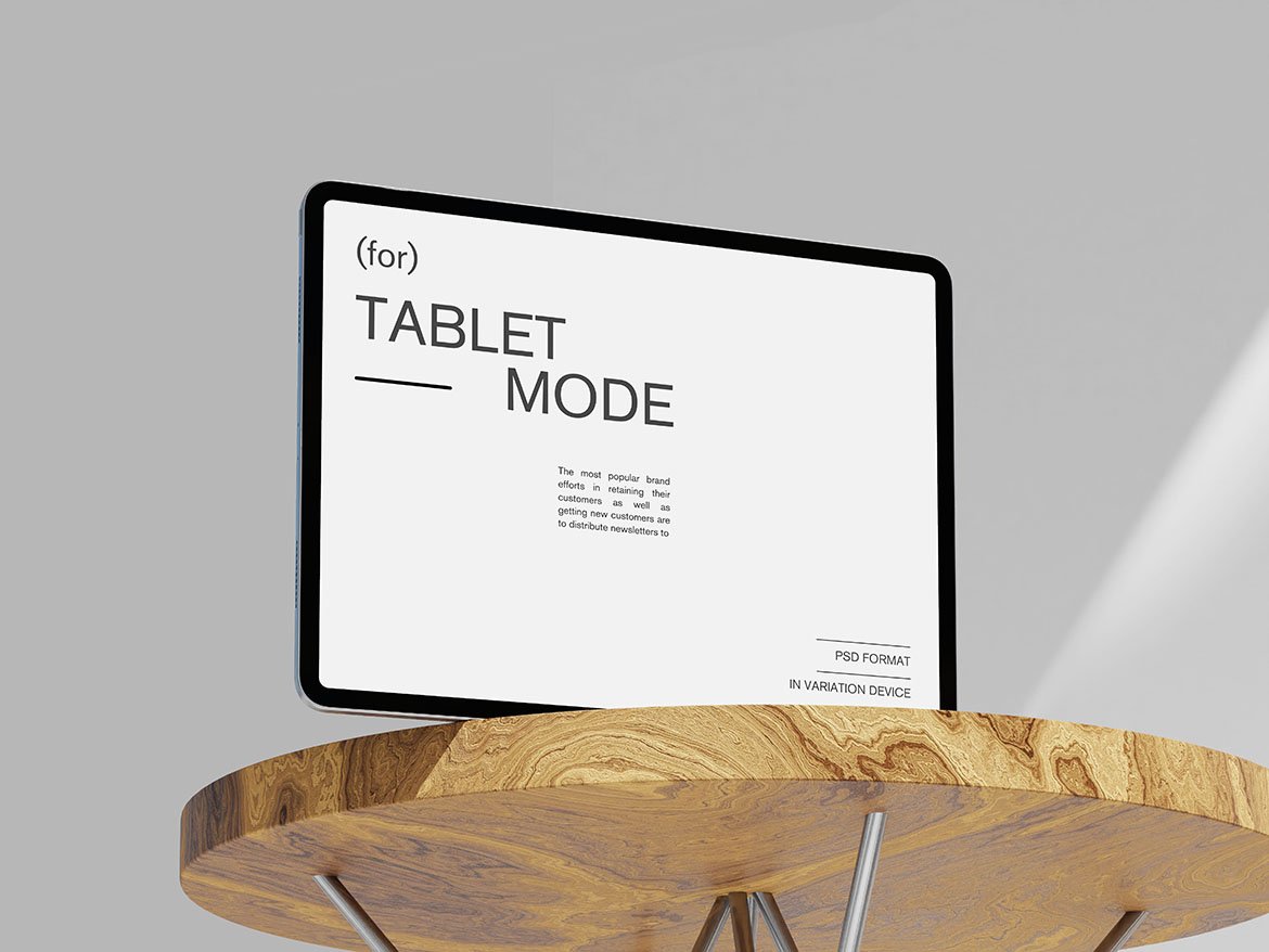 木桌背景UI设计苹果iPhone手机iPad平板MacBook电脑展示贴图PSD样机模板 Device On Wood Table Mockups , 第2张