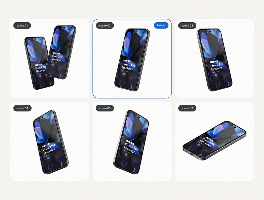 12款谷歌Google Pixel 9 Pro手机UI广告设计展现效果图PS贴图样机模板 Google Pixel 9 Pro Mockups , 第5张