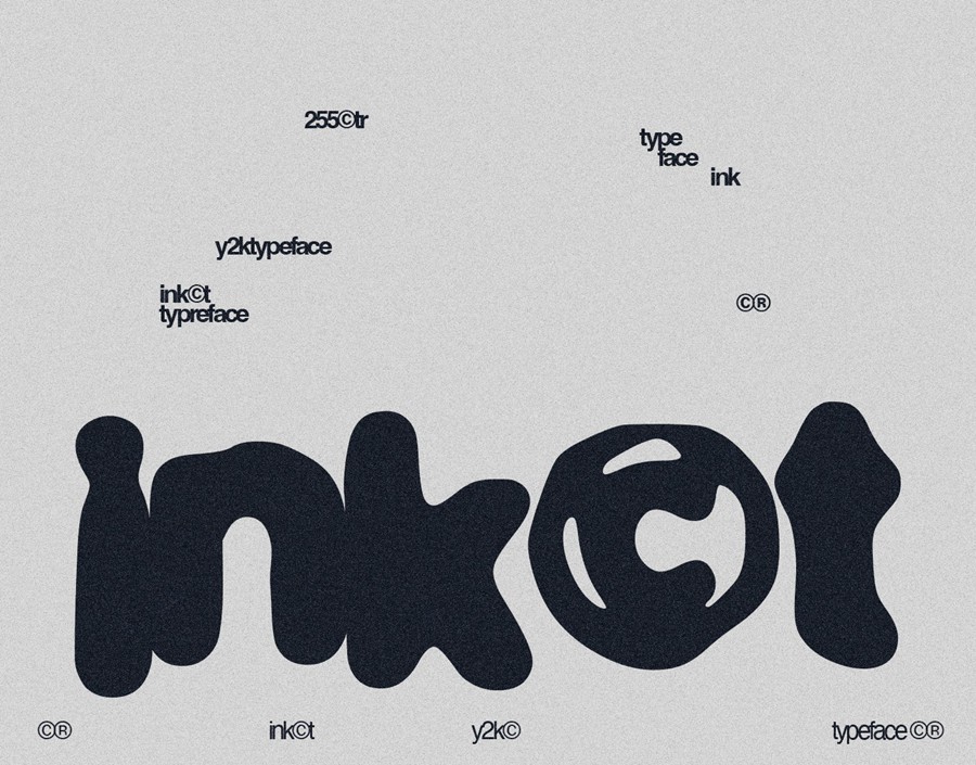 ink©t - Y2k Typeface 复古手写涂鸦墨水风格Y2K艺术海报封面标题排版装饰性字体 , 第1张