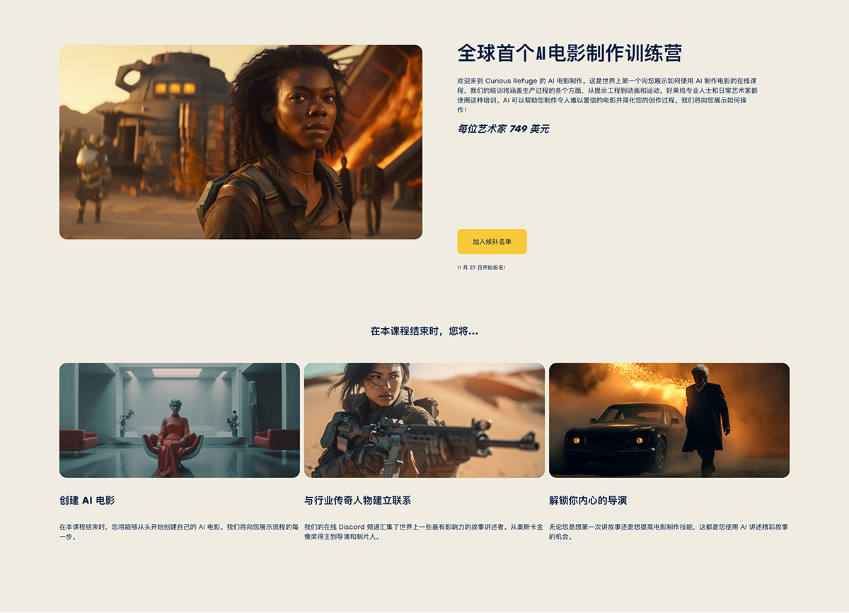 Curious Refuge - AI Filmmaking 人工智能AI电影制作构思剧本视觉艺术创作指导工具编辑营销工作流程优化大师课程 , 第4张