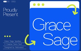 时尚优雅品牌杂志徽标设计无衬线英文字体安装包 Grace Sage Creative Sans Serif