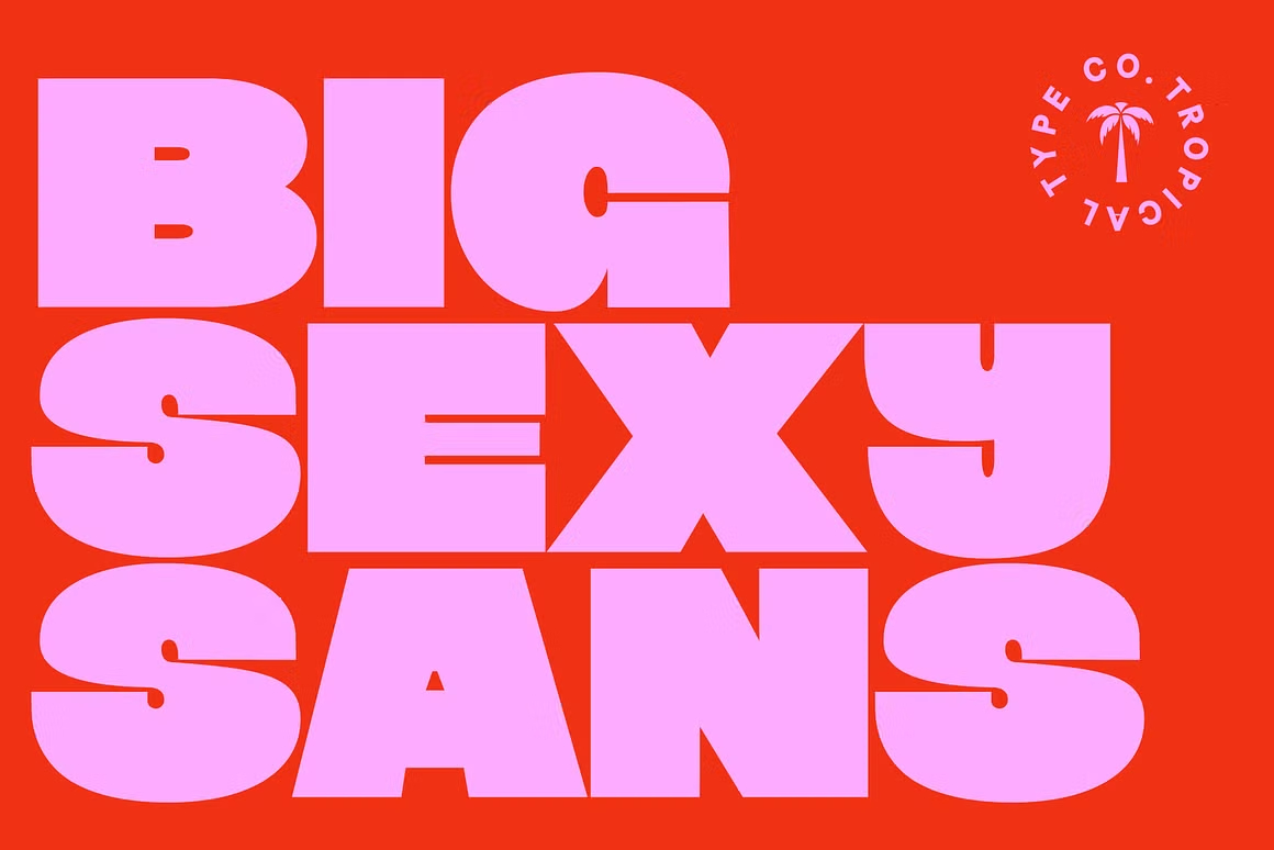 Big Sexy - Sans Serif 时尚欢快趣味插图、贴纸、海报标题、粗体无衬线字体 , 第1张