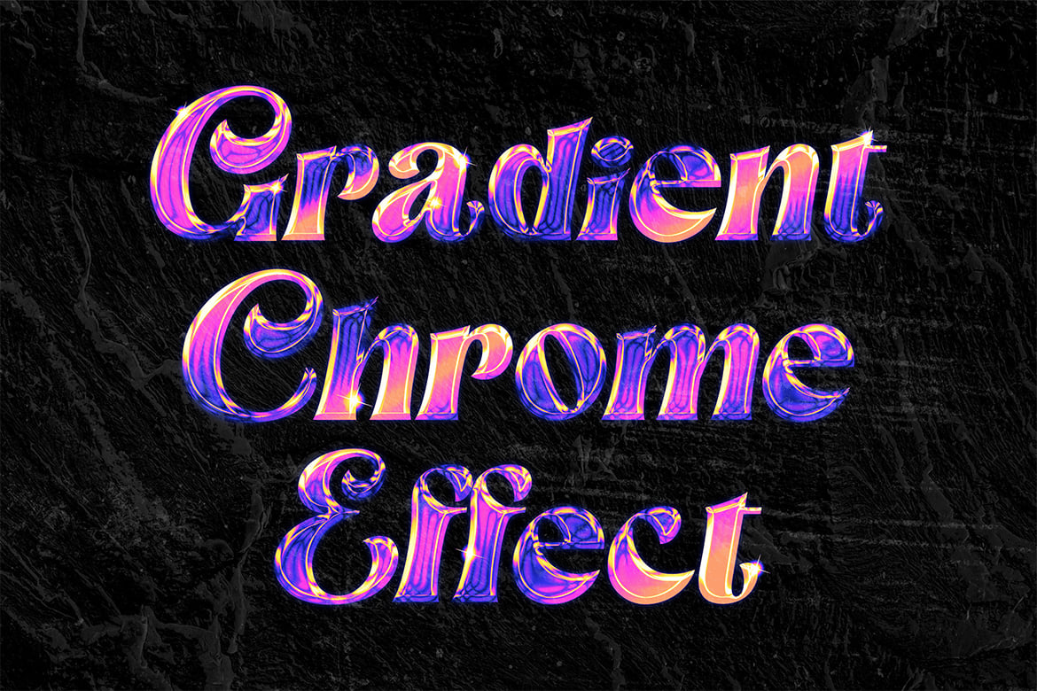 复古y2k金属渐变文本效果ps特效滤镜样机素材 Gradient Chrome Text Effect , 第5张