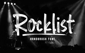 时尚品牌海报徽标设计手写画笔字体安装包 Rocklist Brush Font