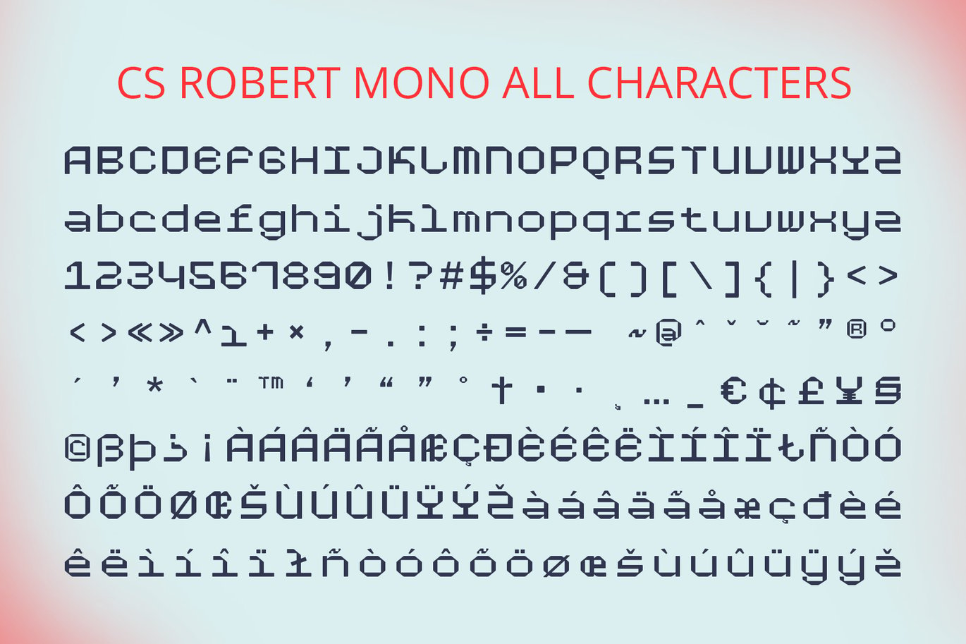 复古几何像素风未来潮流海报徽标设计无衬线英文字体安装包 Robert Mono – Monospaced Font , 第5张