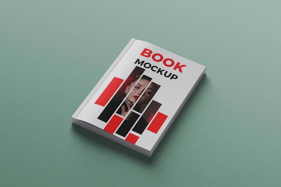 时尚杂志书籍封面设计3D模型样机MOCKUP模板PS贴图素材 Book Mockup , 第4张