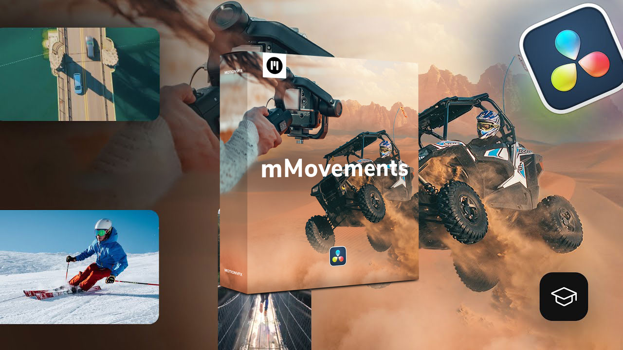 Motionvfx – mMovements DVR 50个创意摄像机运动跟踪镜头变焦电影摄影艺术效果达芬奇预设 , 第1张