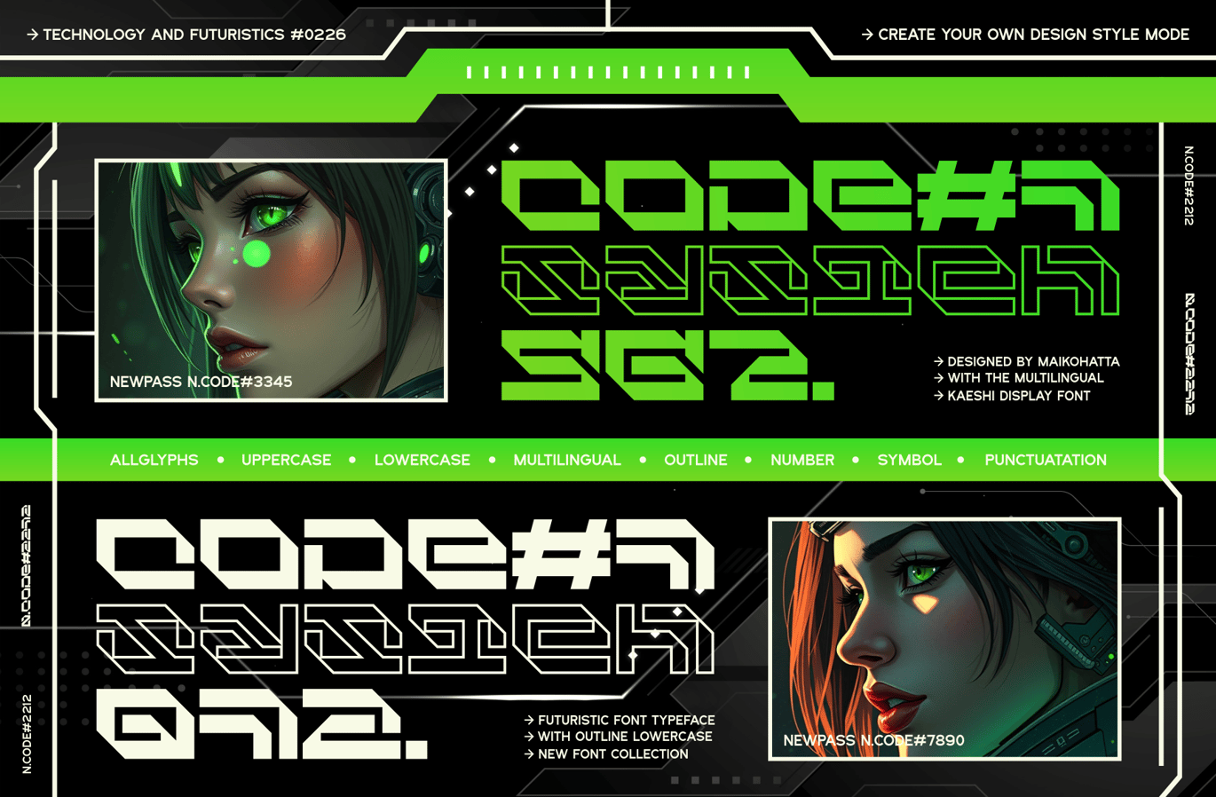 未来科幻赛博朋克机能电竞游戏潮牌海报装饰英文字体 Kaeshi – Modern Techno Typeface , 第5张