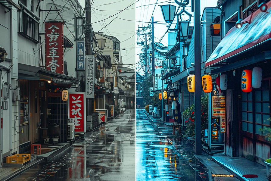 日本街头动漫风格照片效果ps特效滤镜样机 Anime Filter Photo Effect , 第3张