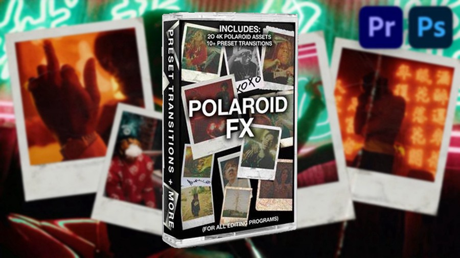 POLAROID FX 4K 宝利来老式复古PNG照片叠加效果 FCPX、AE、达芬奇、Premiere Pro 转场过渡 影视音频 第1张