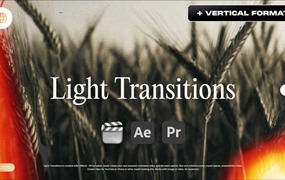 AE/PR/FCPX模板：17种复古文艺做旧胶片漏光耀斑4K无缝转场视频模板 Light Leaks Transitions