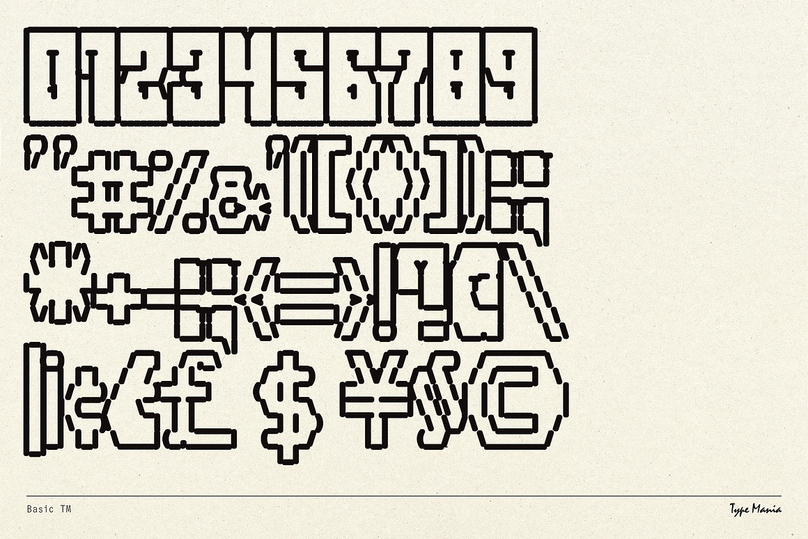 英文字体：复古怀旧ASCII风格计算屏幕网络数字代码艺术标题包装字体 Basic TM – Quirky Computer Font , 第9张