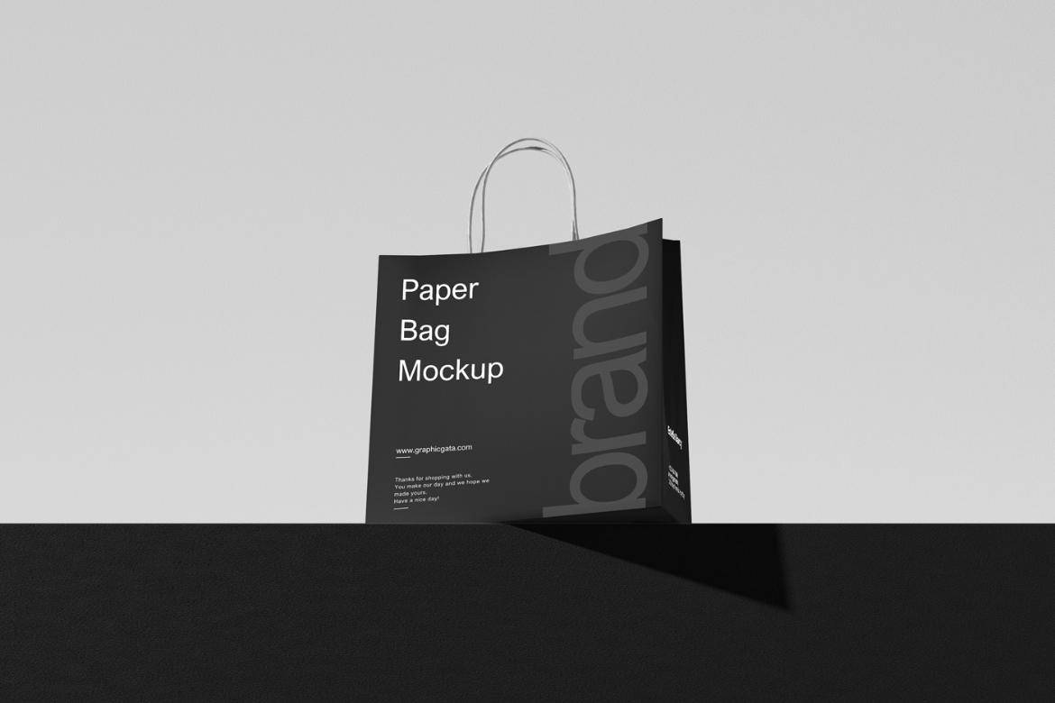 时尚购物纸袋手提袋VI设计展示贴图PSD样机MOCKUP模板素材 Paper Bag Mockup , 第4张