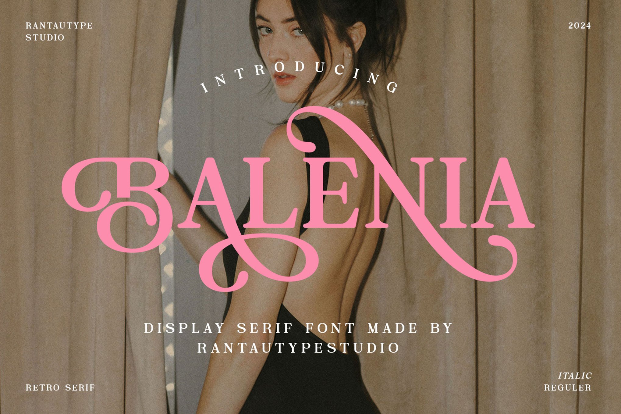 复古怀旧杂志品牌广告徽标设计衬线英文字体安装包 Balenia Retro Display Serif Font , 第1张