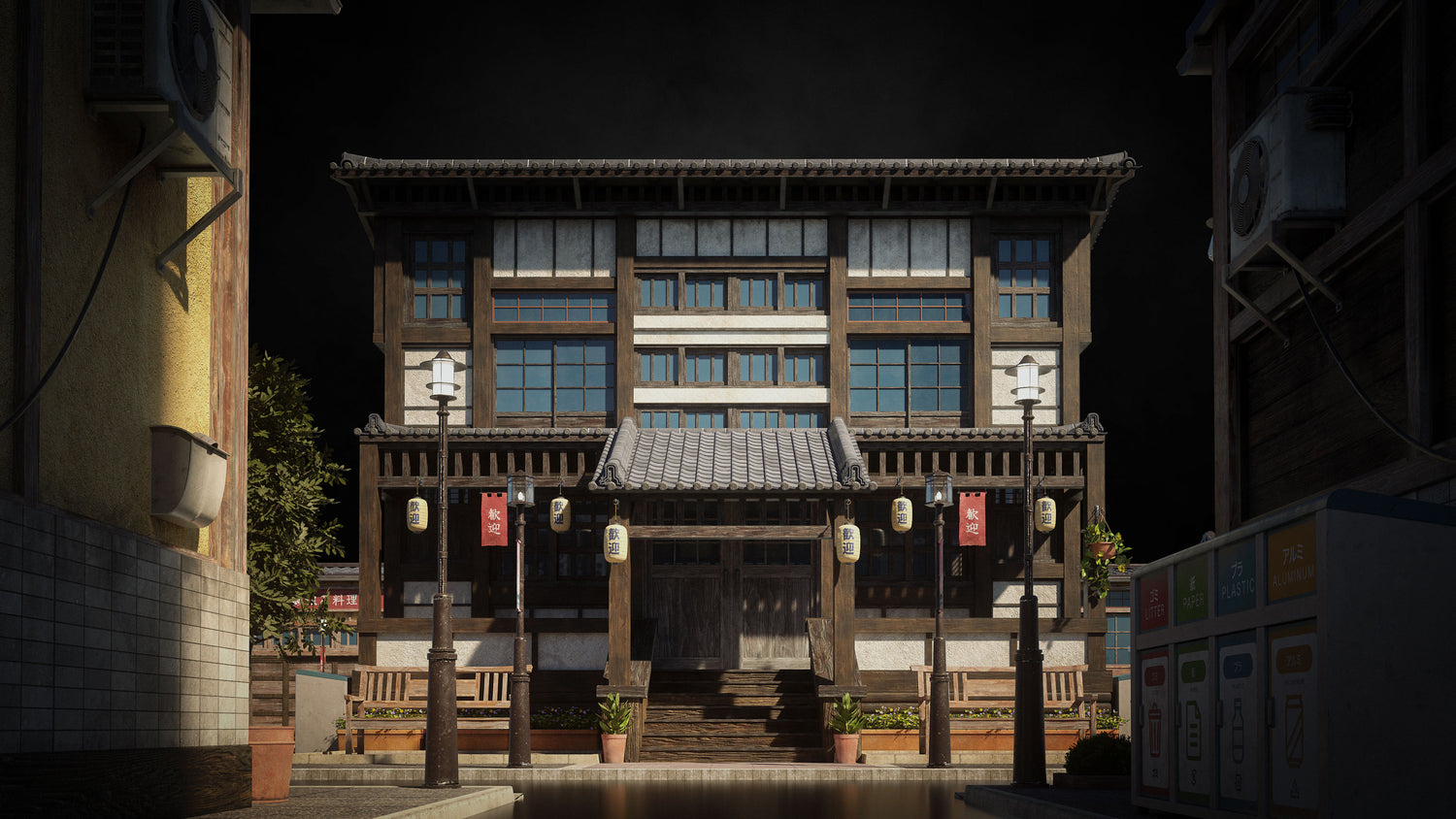 日本日式古典城市建筑楼房资产3D模型 Blender/FBX/OBJ格式 Kitbash3D – Japanese Neighborhoods , 第6张