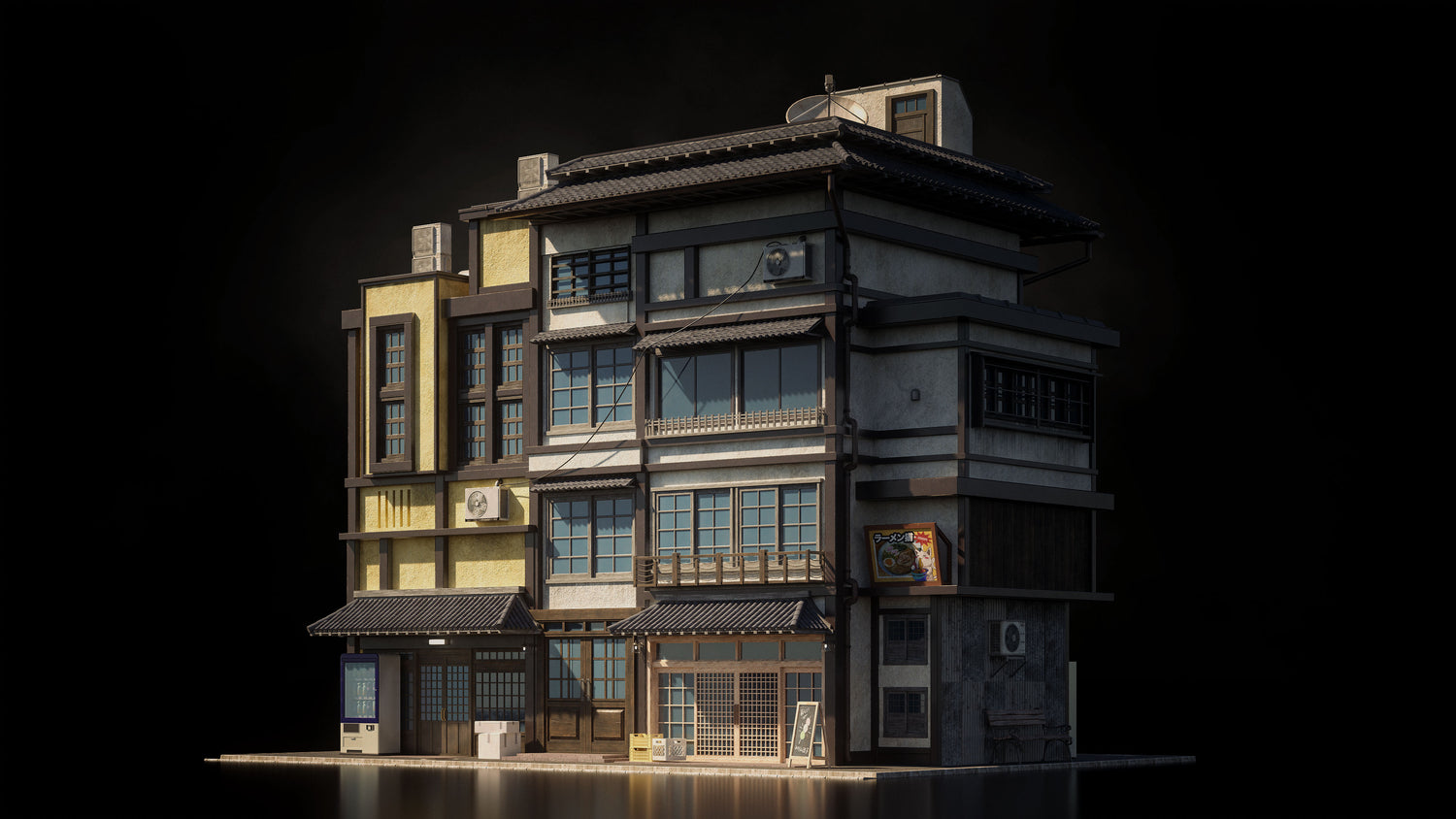 日本日式古典城市建筑楼房资产3D模型 Blender/FBX/OBJ格式 Kitbash3D – Japanese Neighborhoods , 第10张