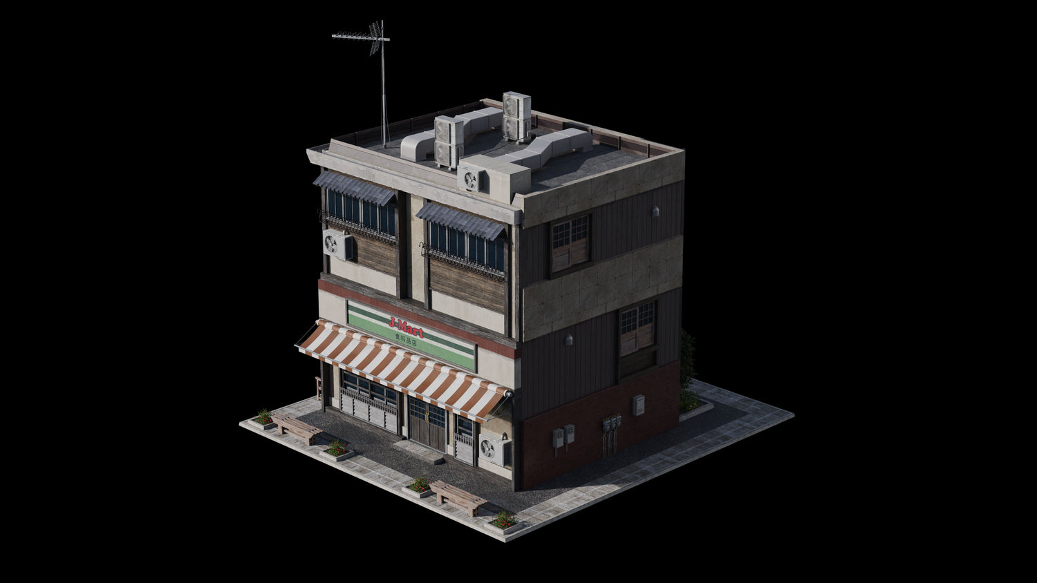 日本日式古典城市建筑楼房资产3D模型 Blender/FBX/OBJ格式 Kitbash3D – Japanese Neighborhoods , 第14张