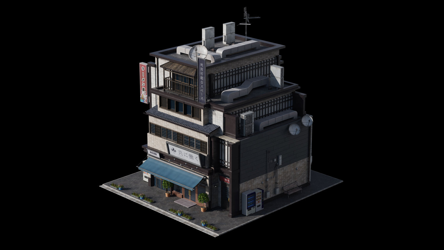 日本日式古典城市建筑楼房资产3D模型 Blender/FBX/OBJ格式 Kitbash3D – Japanese Neighborhoods , 第16张