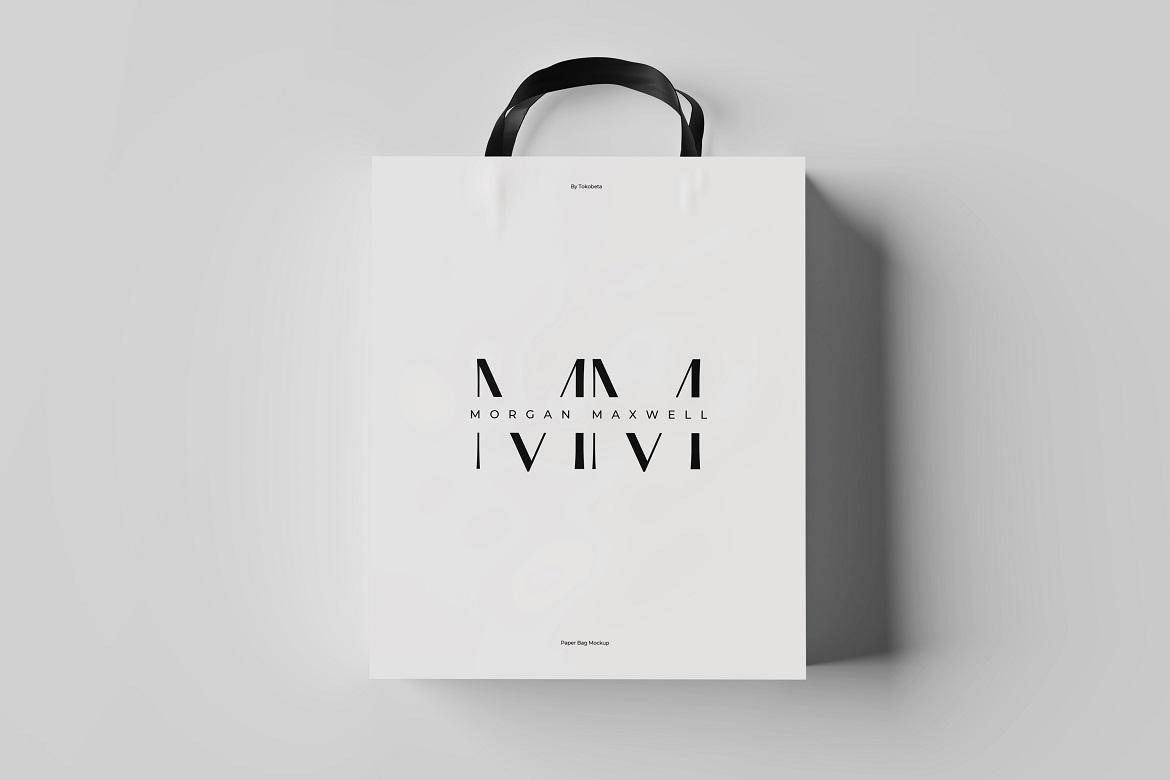 6款时尚多角度购物手提袋纸袋VI设计展示PS贴图样机模板素材 Shopping Bag Mockup , 第2张