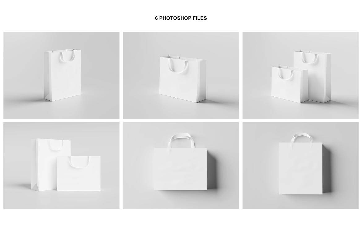 6款时尚多角度购物手提袋纸袋VI设计展示PS贴图样机模板素材 Shopping Bag Mockup , 第8张