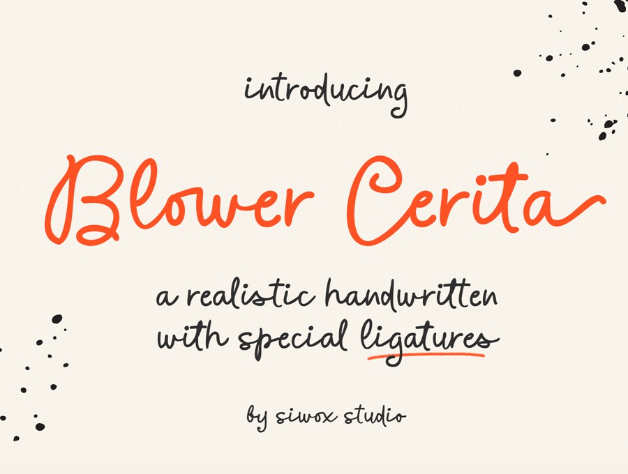 现代优雅邀请函礼品包装徽标设计手写英文字体安装包 Blower Cerita – a handwritten font , 第1张