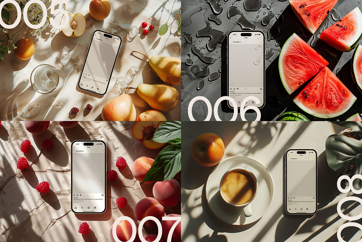 10款INS风UI广告界面设计苹果iPhone 15 Pro手机贴图PS展示样机模板素材 10 iPhone Mockups: Healthy Lifestyle , 第11张