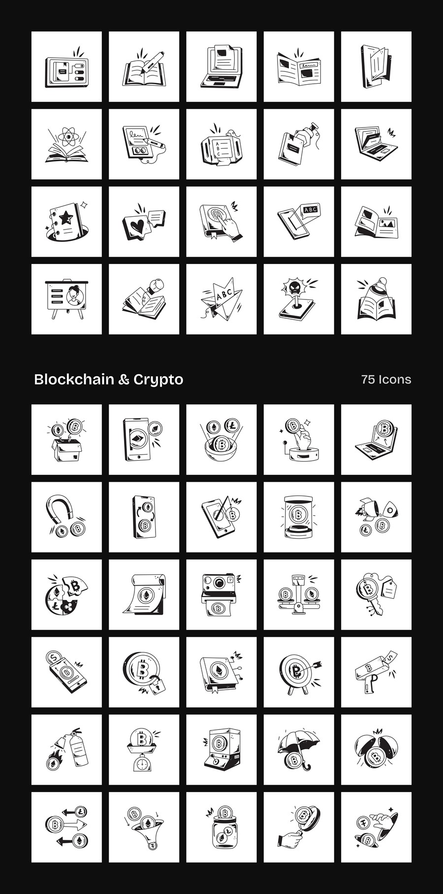 1455款可爱卡通趣味涂鸦金融理财货币元宇宙手绘矢量图标Icons设计AI/Figma格式素材 Sketch Icons , 第16张