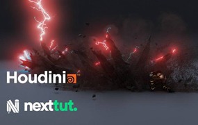 Houdini创建爆炸烟雾火焰云尘埃粒子魔法视觉特效视频教程 中英文字幕 Houdini FX for 3d Artist Course