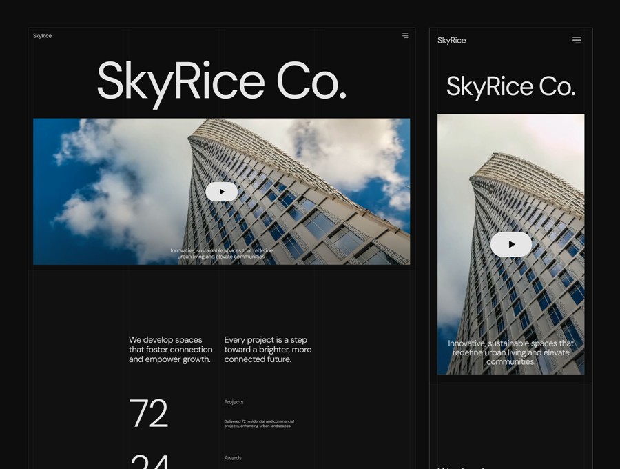 高级房地产开发商公司官网网站登录页面WEB UI设计Figma模板素材 SkyRice – Real Estate Company Website , 第3张