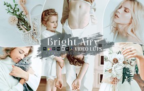 明亮曝光人物肖像摄影照片调色Lightroom&Luts预设 Bright Airy Lightroom Preset & Luts Premiere Pro