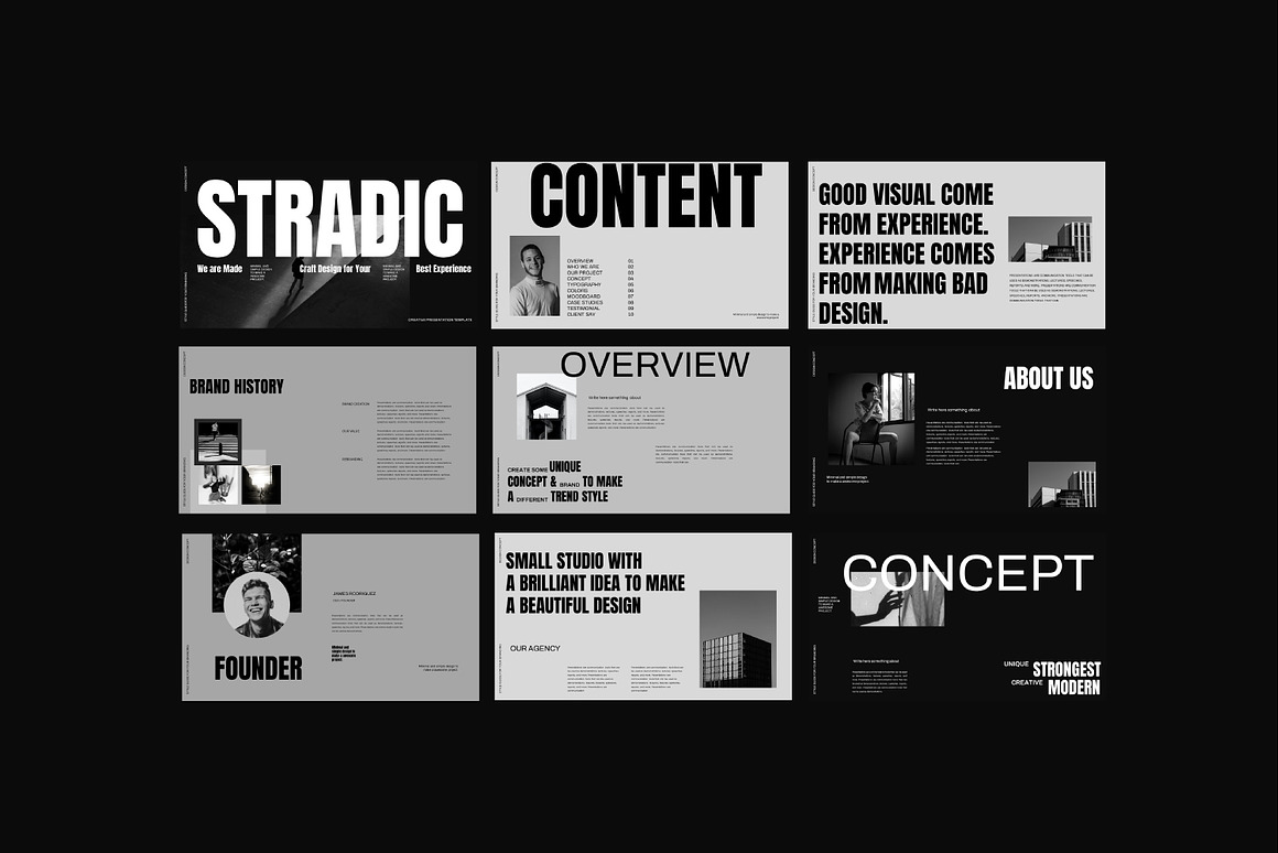 时尚简约品牌营销策划演示文稿设计Keynote模板 Stradic – Brand Keynote , 第9张